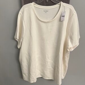 Lane Bryant Cream Short Sleeve Tee